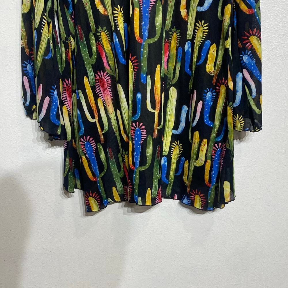 Lucky & Blessed Black Cactus Kimono Sz S - Picture 9 of 13